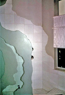 Etched glass shower 